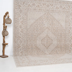 Beige and Brown Area Wool Rug