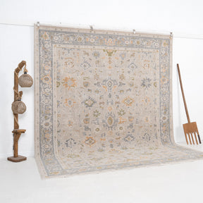 Beige and Gray Area Wool Rug