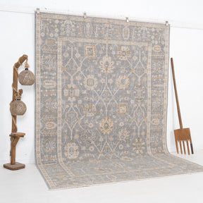 Gray and Beige Area Wool Rug