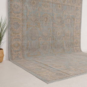 Blue and Beige Area Wool Rug