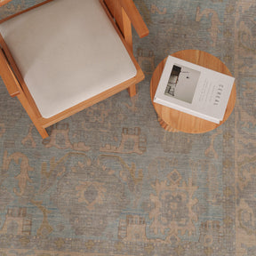 Antiquewashed Blue Area Rug