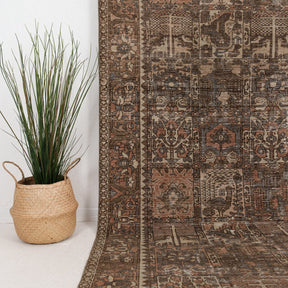 Brown and Red Area Wool Rug