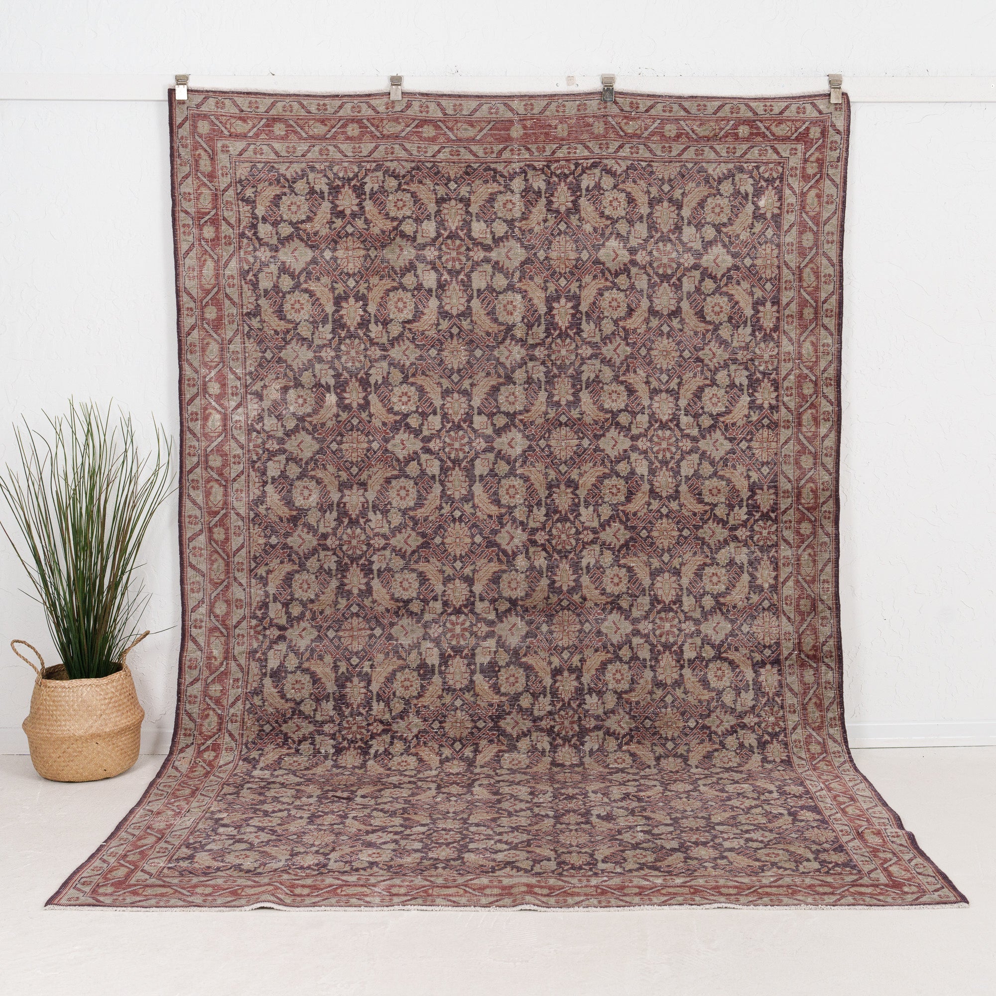 Large Beige Antique Rug