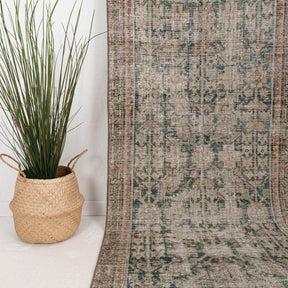 Green and Red Runner Wool Rug