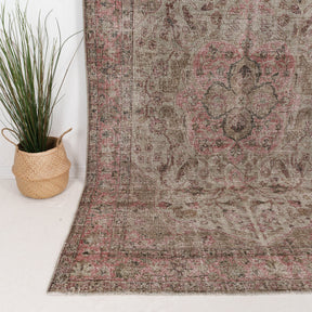 Beige and Red Area Wool Rug