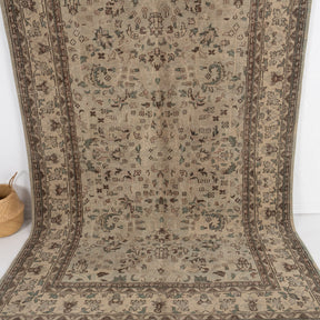 Handmade 6x9 area rug in beige, ideal for a cozy living room, bedroom, office, dining room, entryway