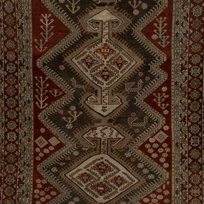 Authentic 5x8 area rug from persian, in subtle red tones