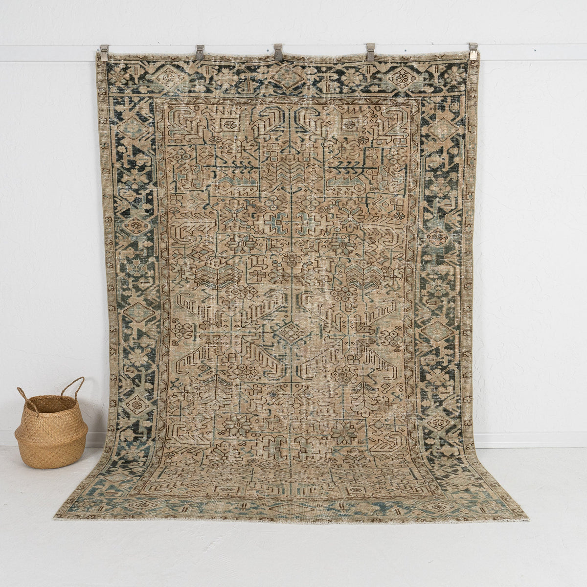 beige vintage 6x9 area rug - perfect for the living room, bedroom, office, dining room, kitchen