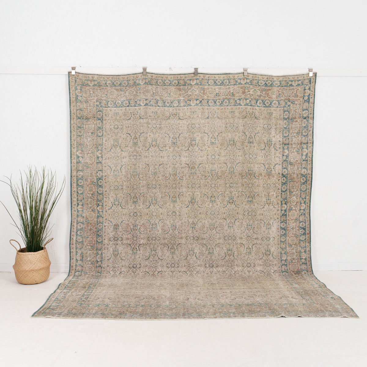 Large Beige Antique Rug