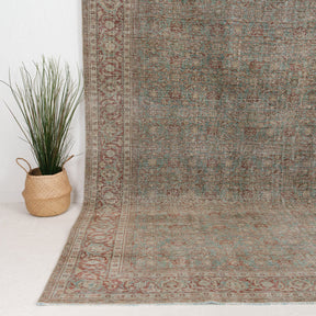 Green and Red Area Wool Rug
