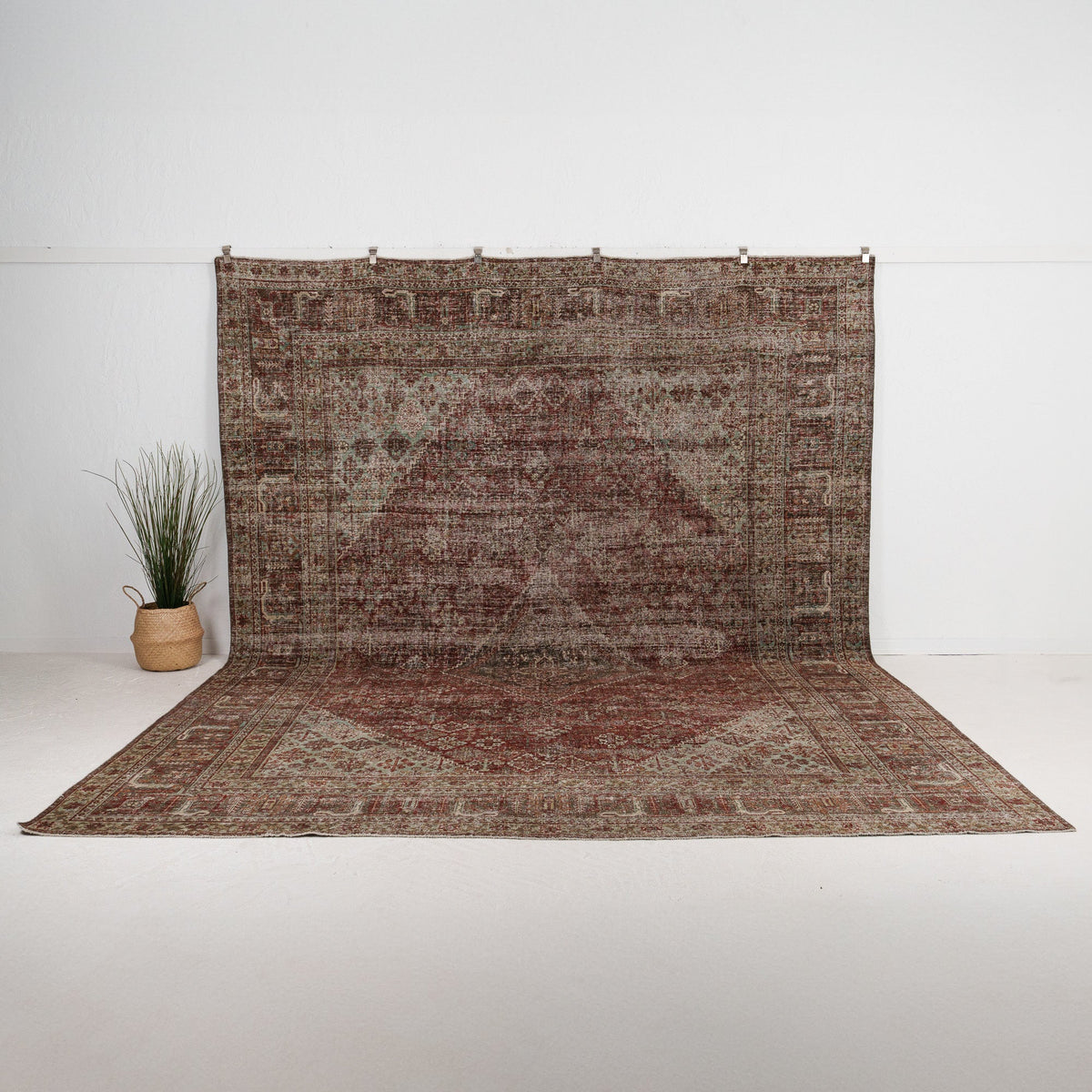 Oversized Beige Antique Rug