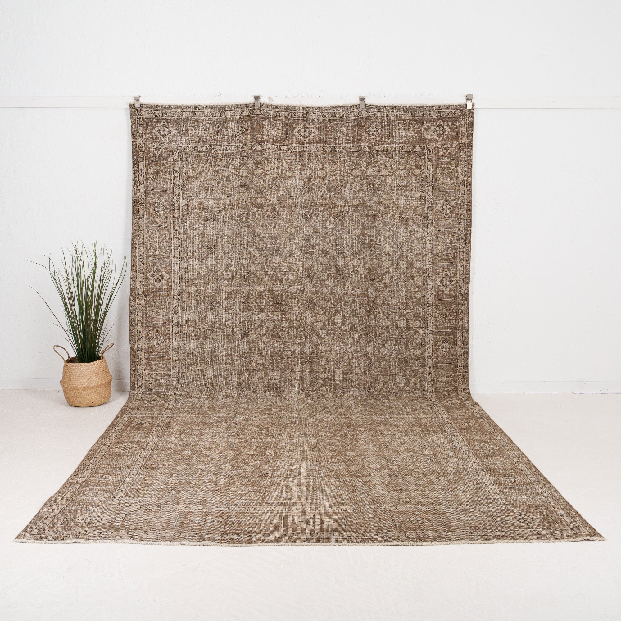 Oversized Beige Antique Rug