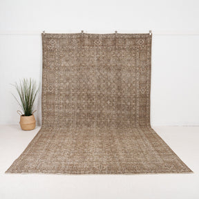 Oversized Beige Antique Rug