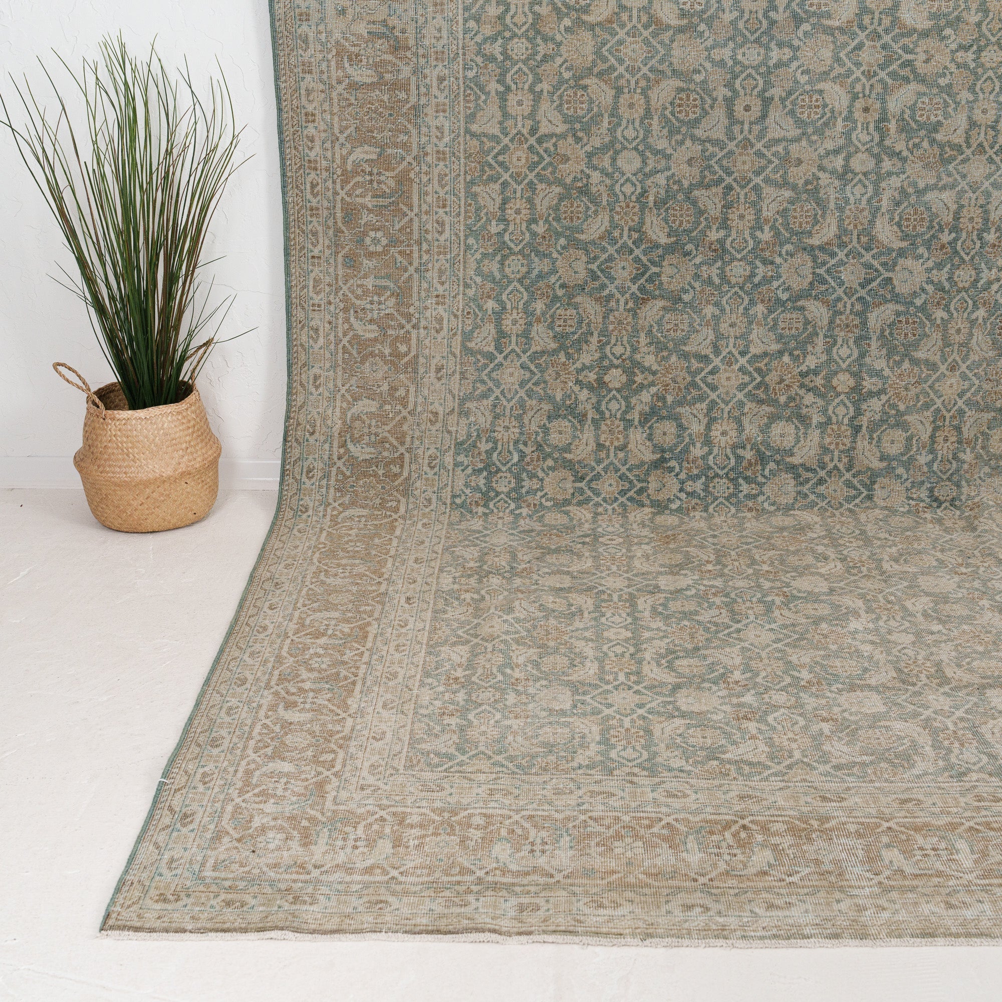 Green and Brown Area Wool Rug