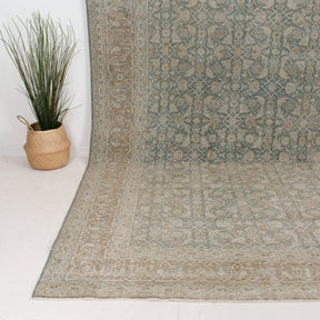 Green and Brown Area Wool Rug