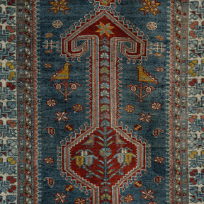 Authentic 3x10 runner rug from persian, in subtle blue tones