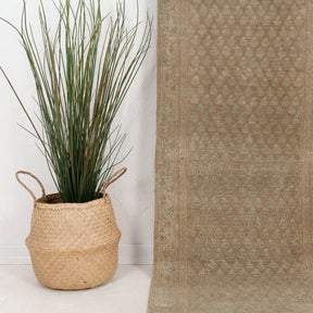 Green and Brown Runner Wool Rug
