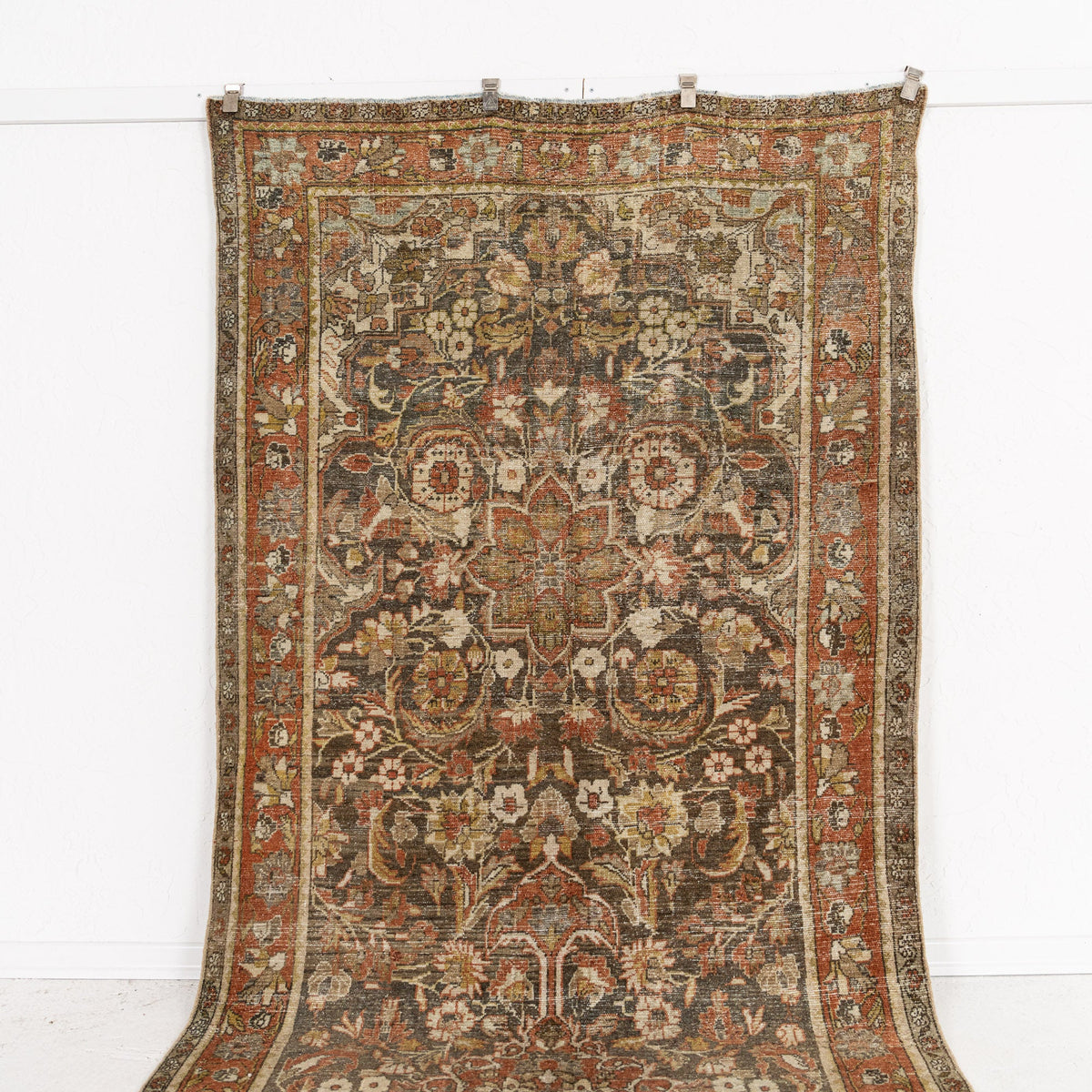 Handmade 5x17 runner rug in brown, ideal for a cozy entryway, living room, bedroom, hallway