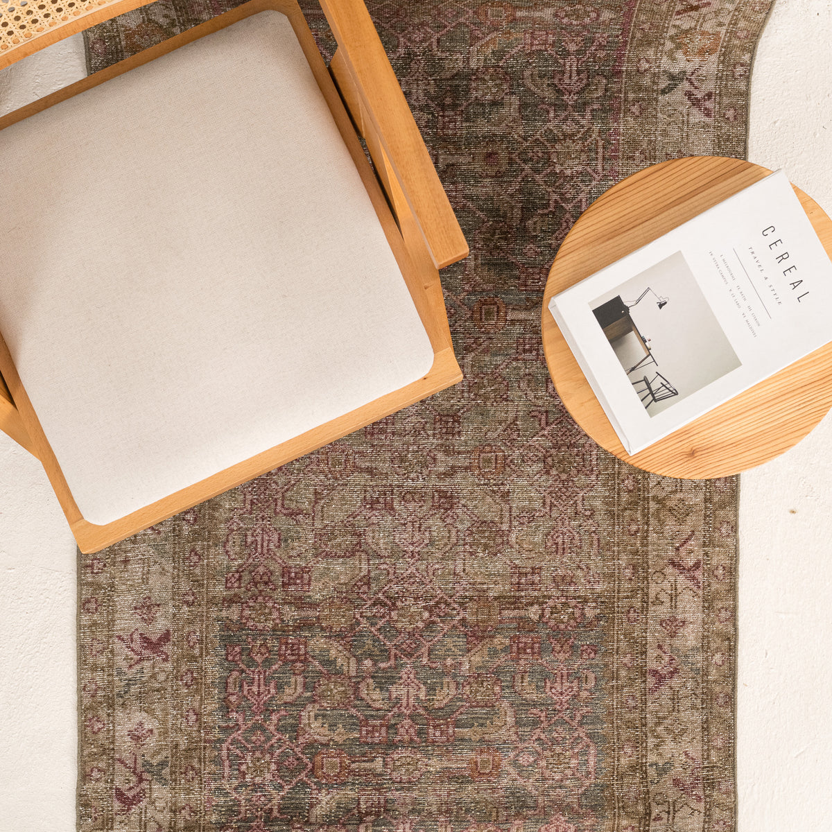 Antiquewashed Brown Runner Rug