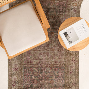 Antiquewashed Brown Runner Rug