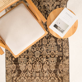 Antiquewashed Brown Runner Rug