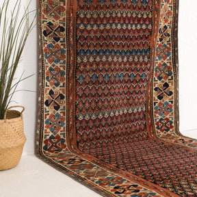 Red and Blue Runner Wool Rug