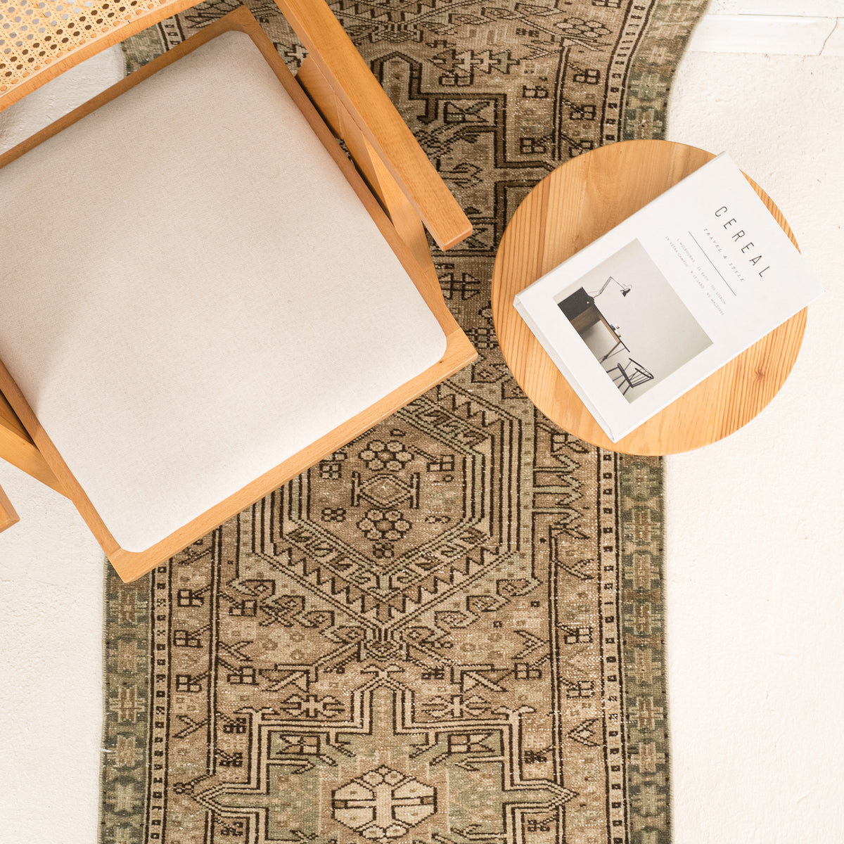 Antiquewashed Beige Runner Rug
