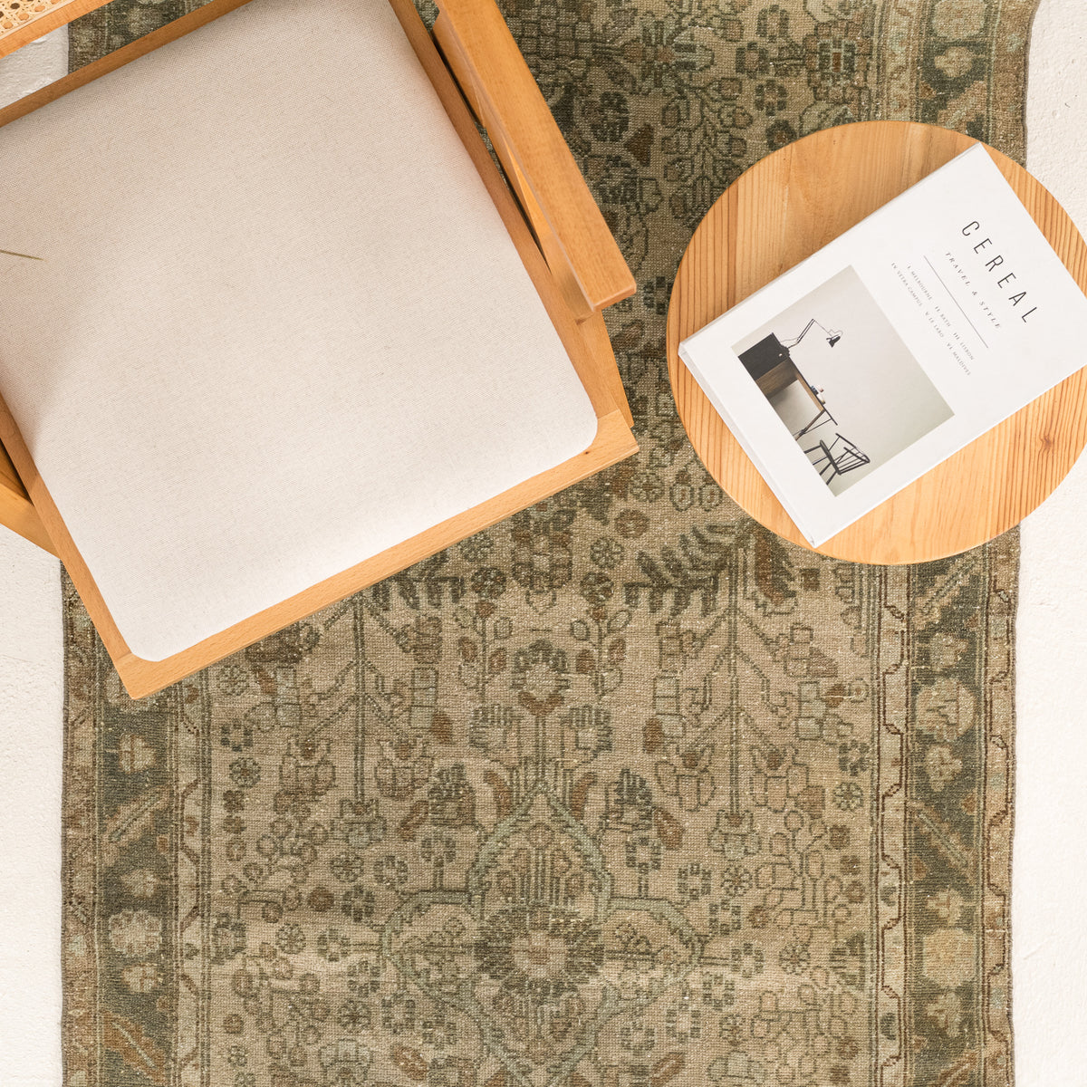 Antiquewashed Beige Runner Rug
