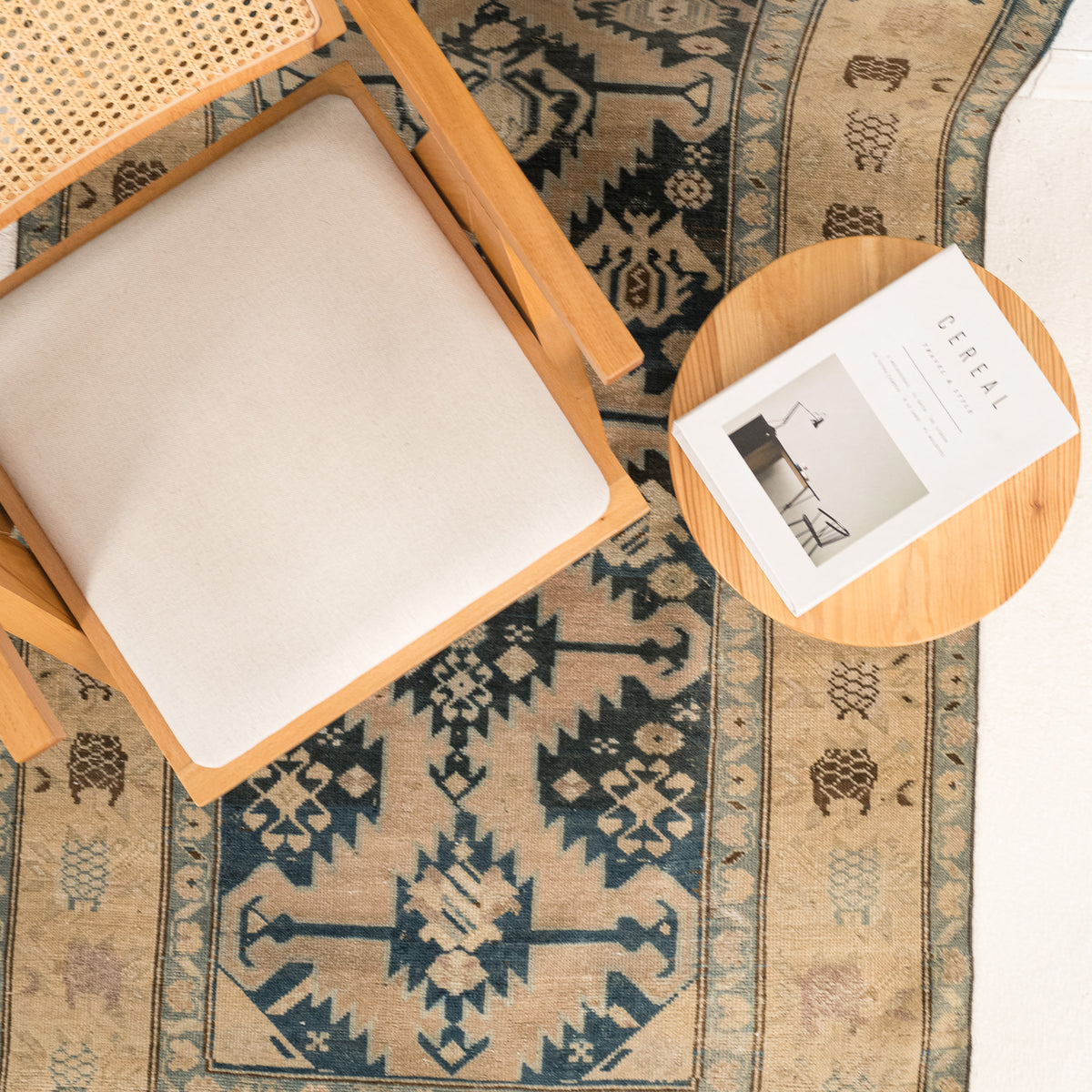 Antiquewashed Beige Runner Rug