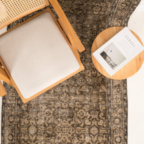 Antiquewashed Brown Runner Rug