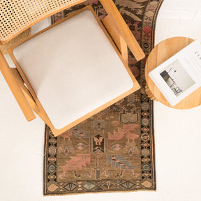 Antiquewashed Brown Runner Rug