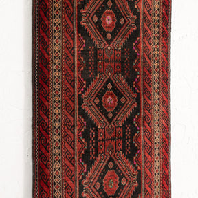 Black and Red Area Wool Rug