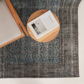 Overdyed Blue Area Rug