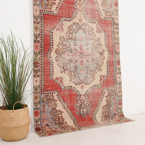Red and Beige Area Wool Rug