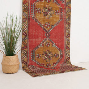 Red and Gold Area Wool Rug