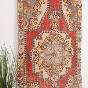 Red and Beige Area Wool Rug