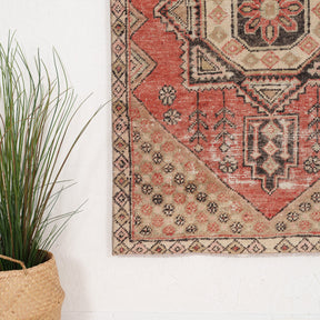 Red and Beige Area Wool Rug