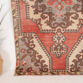 Red and Beige Area Wool Rug