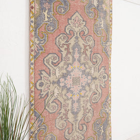 Pink and Blue Area Wool Rug