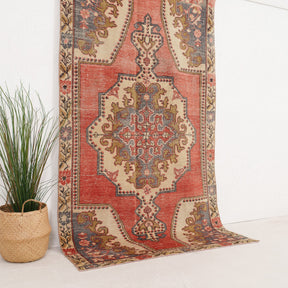 Red and Beige Area Wool Rug