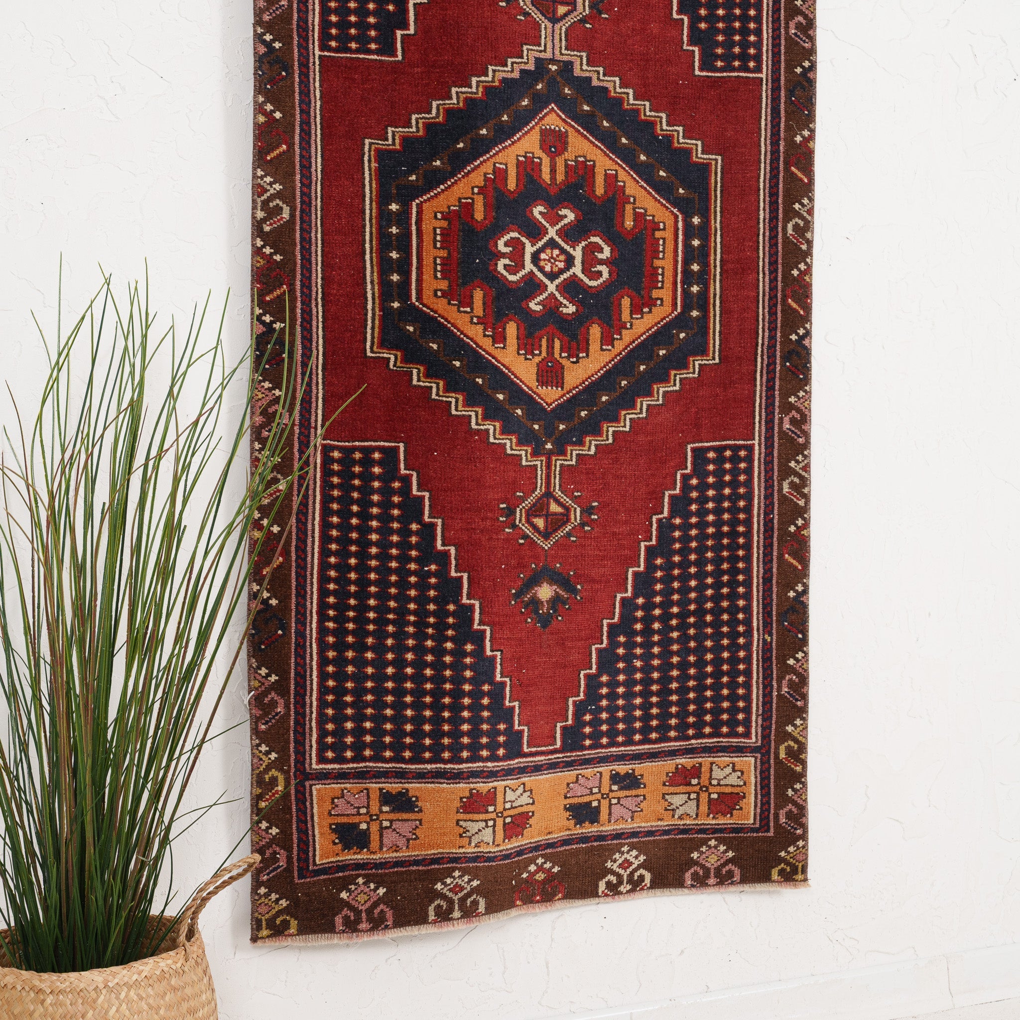 Pink and Beige Area Wool Rug