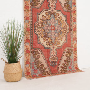 Red and Beige Area Wool Rug