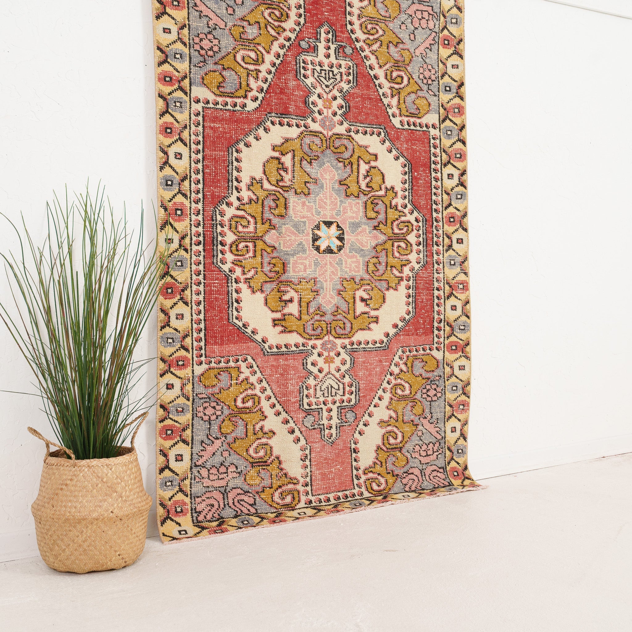 Red and Gold Area Wool Rug
