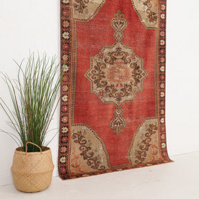 Red and Beige Area Wool Rug