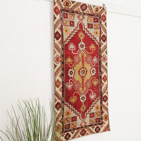 Red and Beige Area Wool Rug