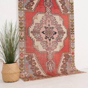 Red and Beige Area Wool Rug