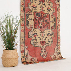 Red and Beige Area Wool Rug