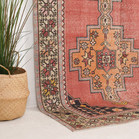 Red and Beige Area Wool Rug