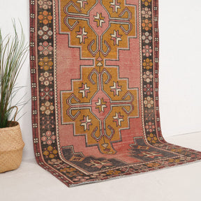 Pink and Gold Area Wool Rug