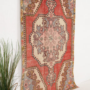 Red and Beige Area Wool Rug